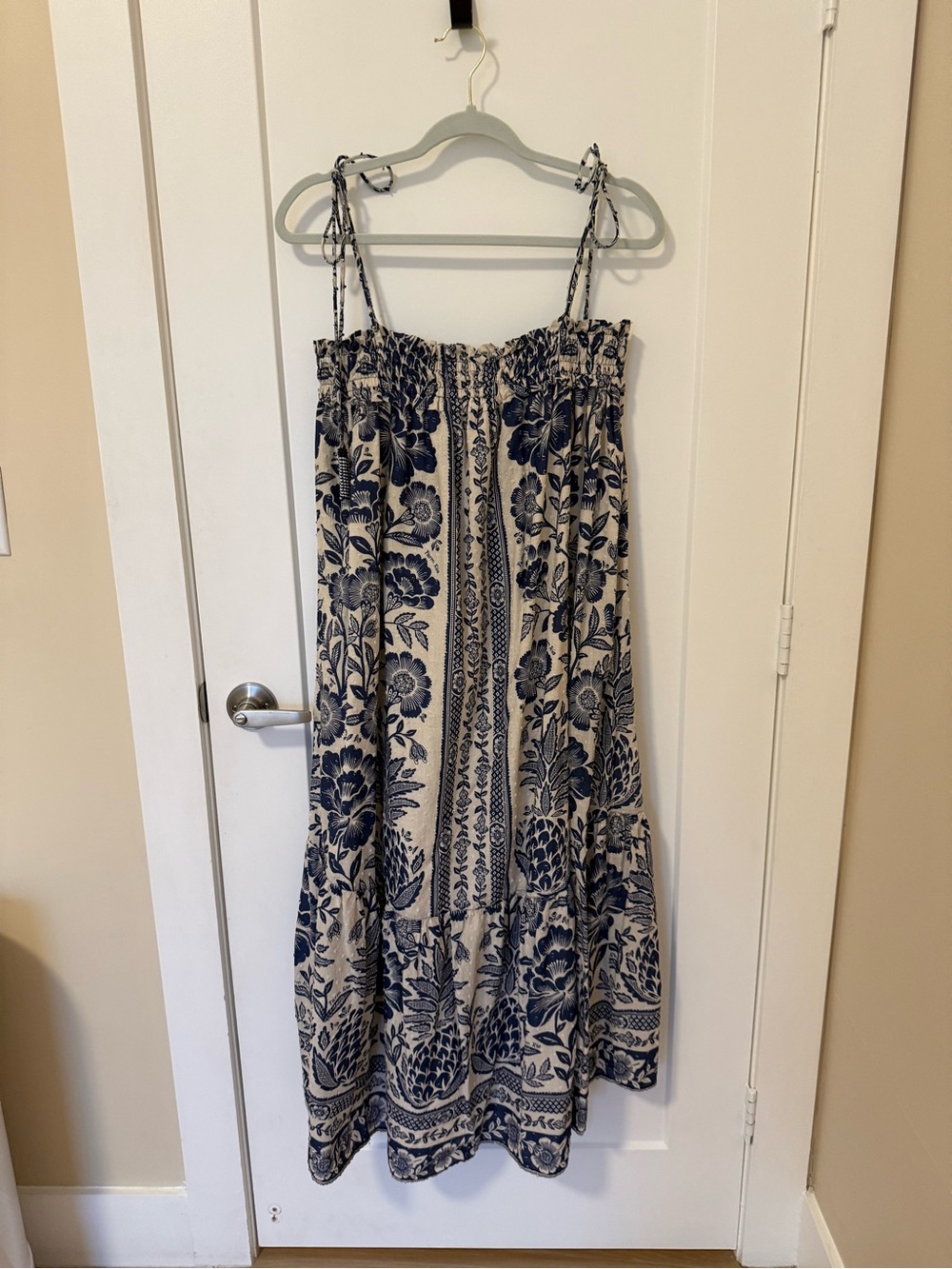 FARM Rio Blue & Cream Botanical Tie-Shoulder Maxi Dress - Picture 5 of 12